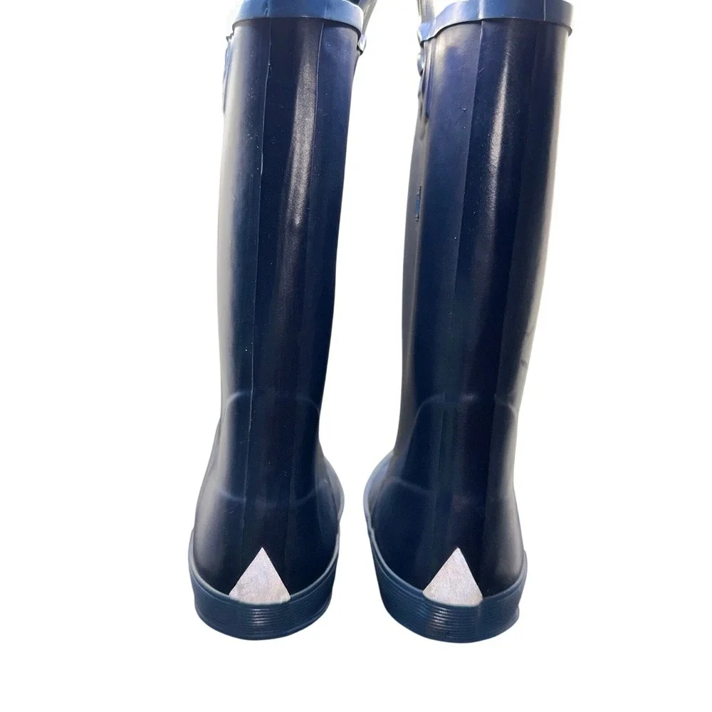 L.L.Bean Kids Navy‎ Blue Rain Boots with Handles Size 3 Childrens